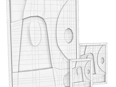 Moon3 abstract framed art 3D model