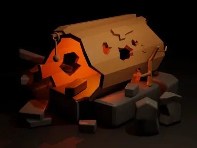 Decorative Log Free low-poly 3D model