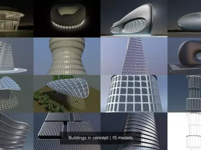 Buildings in concept 3D Model Collection