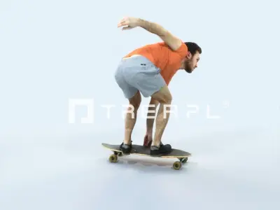 QAG07 4X Sports Beach Running Jogging Man Woman 006 Low-poly 3D model