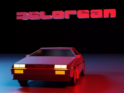 Delorean car 3D model