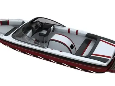 canoe 3D model speed boat Low-poly 3D model