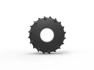 Dirt dragster rear tire at speed Scale 1 to 25 3D print model