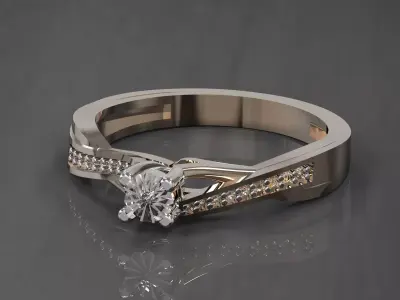 Luxury Ring and Earrings 3D Jewelry Set 3D print model