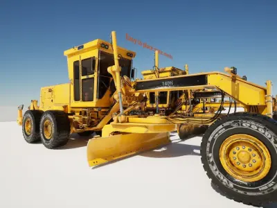 Road grader model Low-poly 3D model