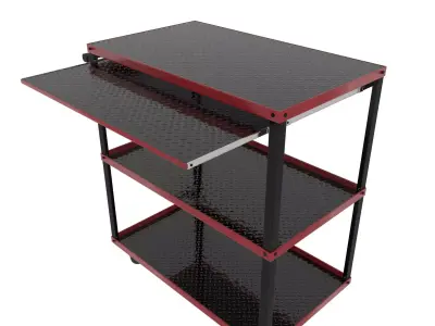 Workshop Service Trolley  with Open Shelving 3D model