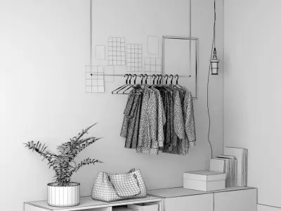  clothes on a hanger 3D model