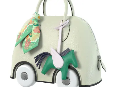 Hermes Mini Bolide Bag On Wheels Mint Low-poly 3D model