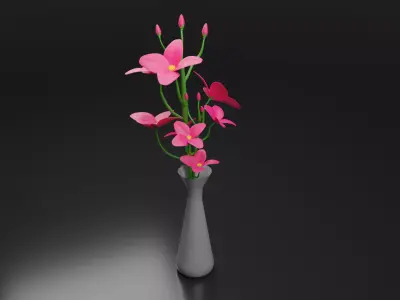 3D Flowers in vase Low-poly 3D model