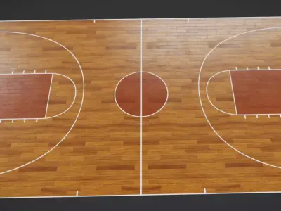 Basketball Court Indoor Floor Low-poly 3D model