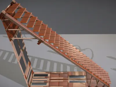 Modular Stairs Collection Woody Version Low-poly 3D model