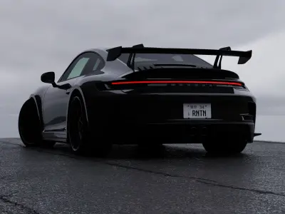 Car Seaside Scene 3D Blender File Textured FBX File 3D model