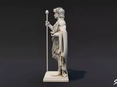 Dionysus Statue Low-poly 3D model