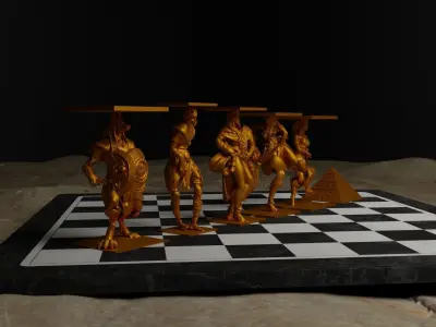 Egypt Chess Set  Character Pharaoh Chess Pieces  Free 3D print model