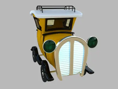 3D Cartoon Vintage Car Toon Old Car Low-poly 3D model
