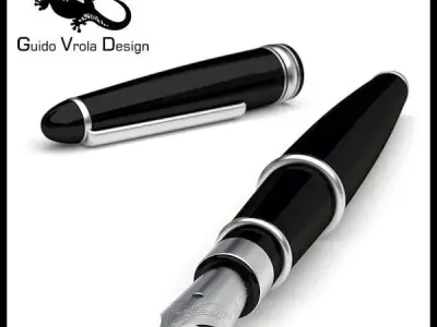 Luxury fountain pen 3D model