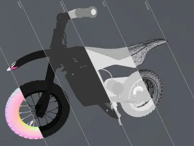 Kids Razor Electric Motor Bike Low-poly 3D model