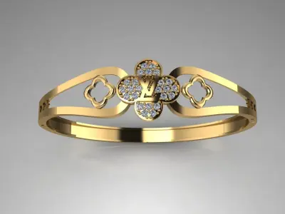 3D jewelry design vintage bangle 3D print model