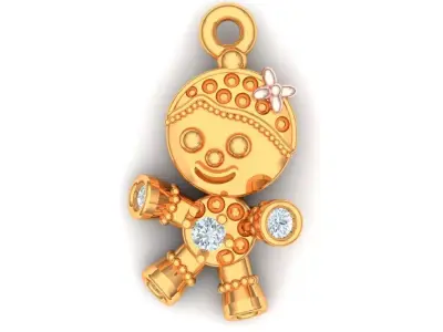 Happy Boy Diamond Pendant Digital File 3D print model