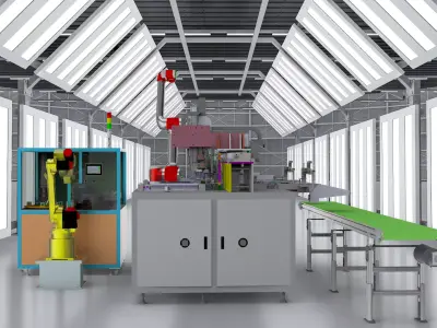 Panel automatic assembly line  3D model