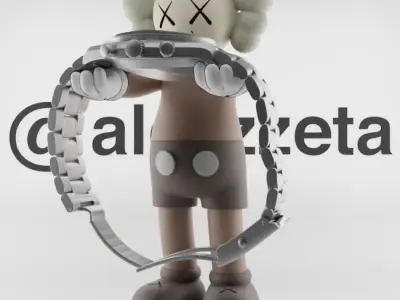 Kaws Watch Stand Textured Low-poly 3D model