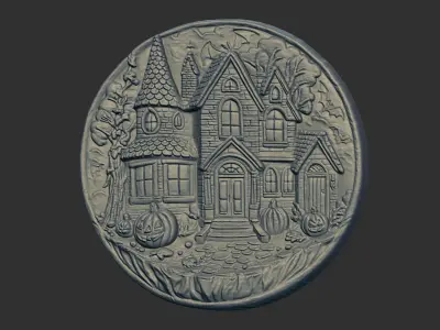 hallowen ghost house cnc model 3D print model