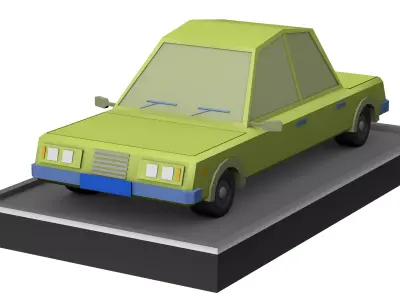 Low Poly Car paper Low-poly 3D model