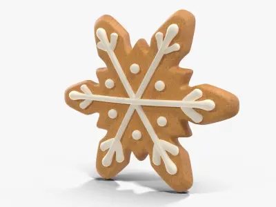 Gingerbread Cookie Snow Low-poly 3D model