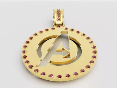 Avengers gold pendant 3D printable model   3D print model
