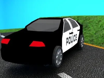 low poly police car Low-poly 3D model