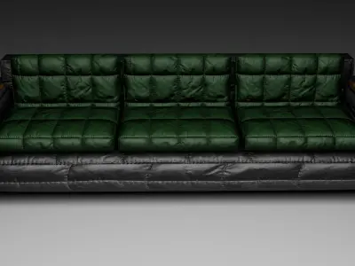 Modern Fabric Sofa   Low-poly 3D model