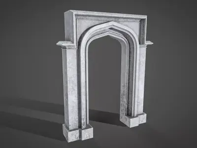 Lowpoly Gothic Portal-type 4 Low-poly 3D model