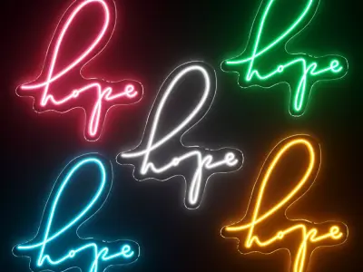Hope Neon Sign 3D model