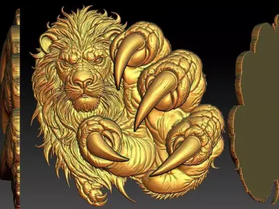 1 Lion CNC Relief Model 3D print model