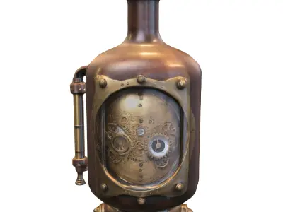 Steampunk Gear Core Bottle 3D model