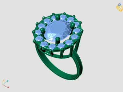 Women Ring 3DM Womens Ring 3d models 3D print model 3D print model 53
