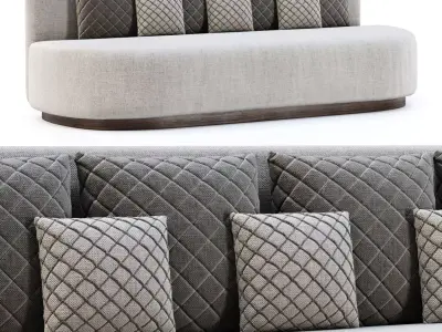 Stefa restaurant double seat sofa SCD22 by Bpoint Design 3D model