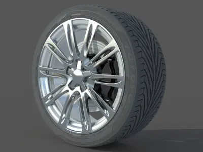Wheel rim tire 22 3D model