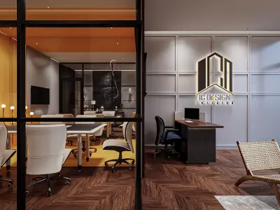 Office 3D  InteriorDesign Low-poly 3D model