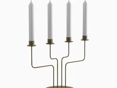Candlestick Set  Low-poly 3D model