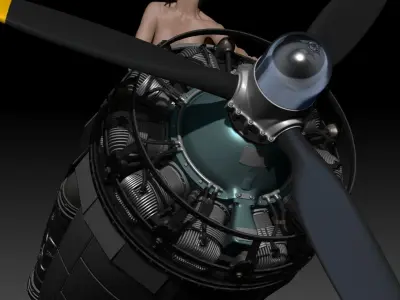 Woman on the engine stl 3D print model