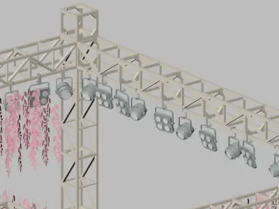 truss with plant for decoration Free 3D model