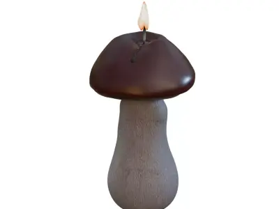 Mushroom Candle Low-poly 3D model