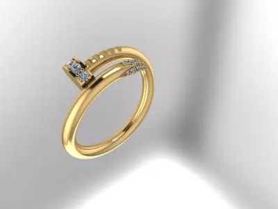 NAIL RING WITH THE STONES 3D print model