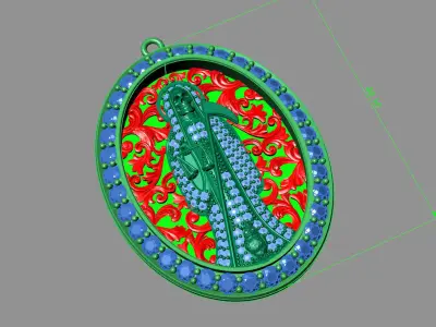  santa muerte holy death small size pendant 3D STL 3DM skull 3D print model