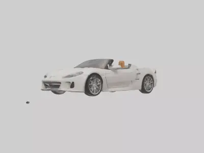 Convertible Sports Car model Low-poly 3D model
