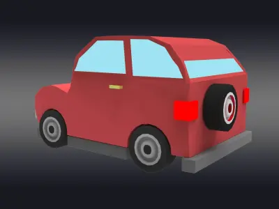 Cartoonish Jeep 3D model