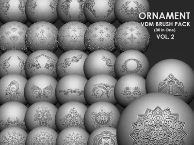 BUNDLE ORNAMENT MEGA PACK 4 IN ONE - 120 BRUSHES 3D model