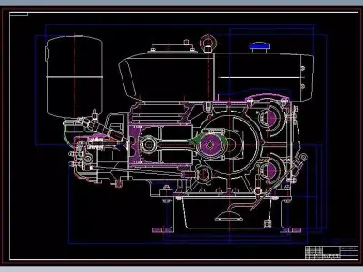 CT1125 4 Stroke Single Cylinder  Water Cooled Diesel Engine 3D model