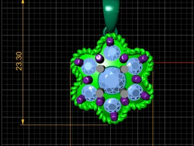 ELEGANT FLOWER STYLE PENDANT 3D PRINTABLE MODEL 3D print model